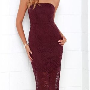 Lulus strapless lace dress